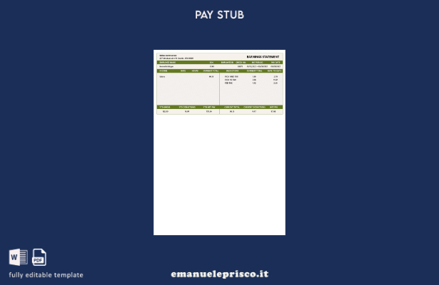 modello di DICHIARAZIONI di Sellen Construction Easrnings stile verificato